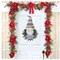 Artificial Santa Xmas Hanging Sign for Door Window Wall Decorations, Christmas Wreaths for Front Door, Gnome Christmas Wreath with Lights Grey Farmhouse Christmas Home Decor
